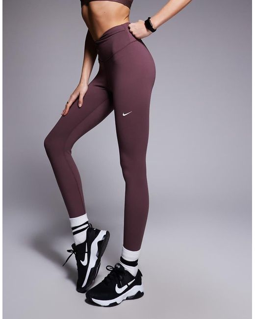 Nike Purple Nike One Training Dri-fit Wrap Waist 7/8 leggings
