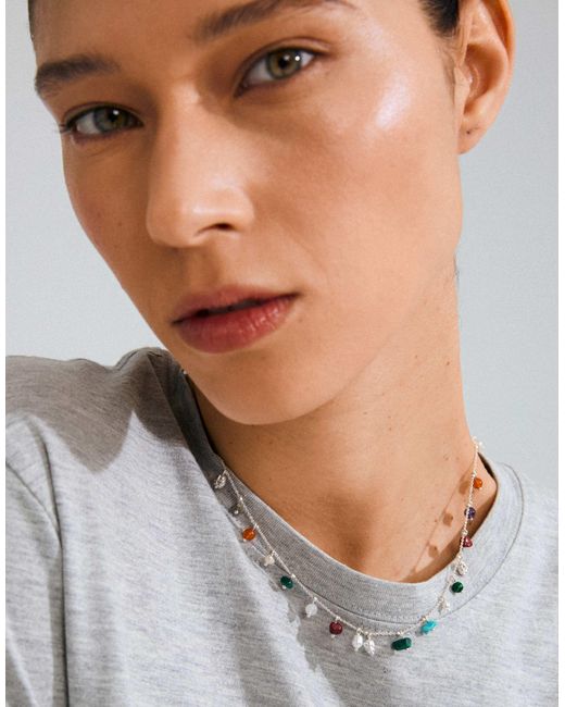 Between - collier en plaqué argent Pilgrim en coloris Gray