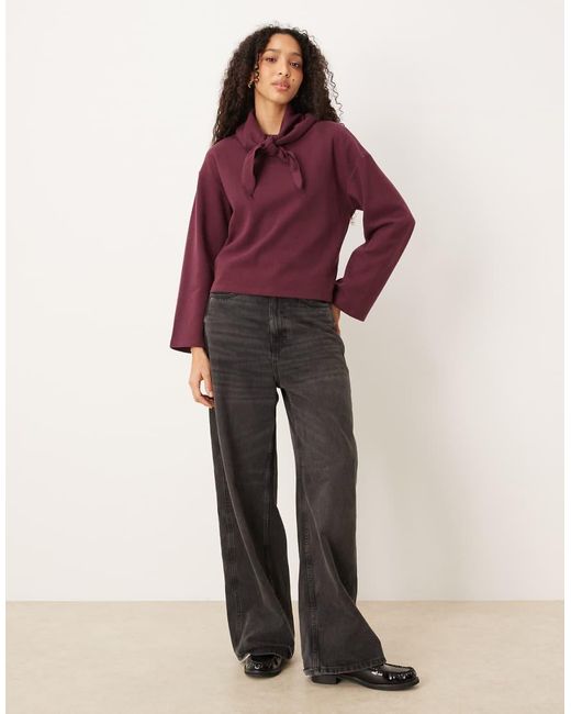 Threadbare Red Jumper With Scarf Detail