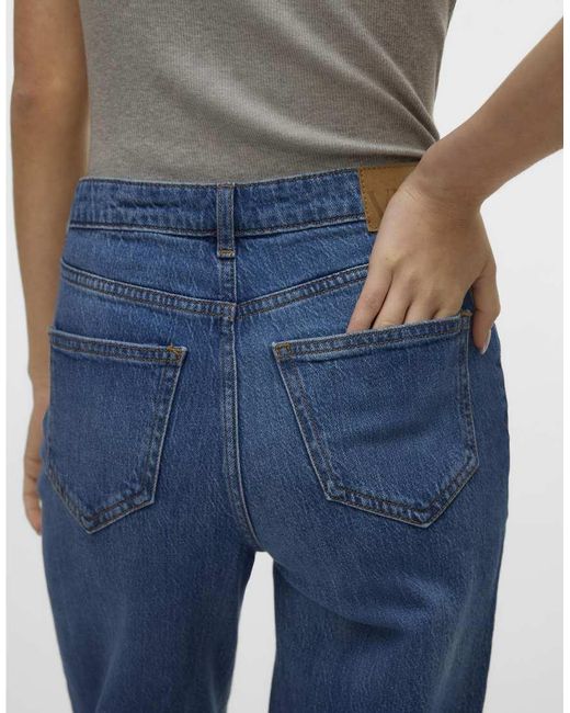 Vaqueros Azul Medio De Corte Ancho De Vero Moda de color Blue