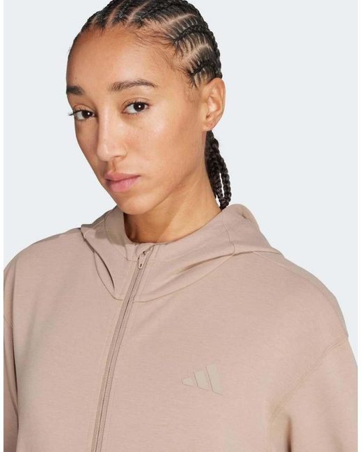 Adidas Originals Natural Designed 4 Training Full-Zip Hooded Sweatshirt
