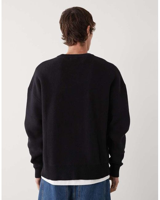 Weekday Oversized Jumper With Red Graphic Jaqcuard for men