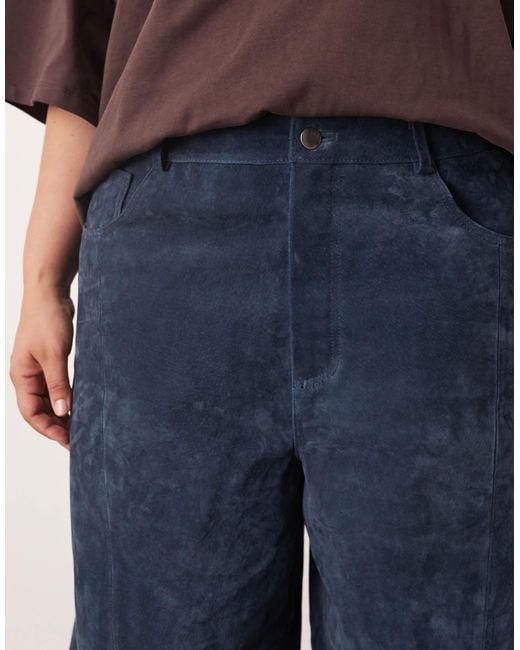 ARRANGE Blue Curve Sydney Suede High Rise Barrel Pants