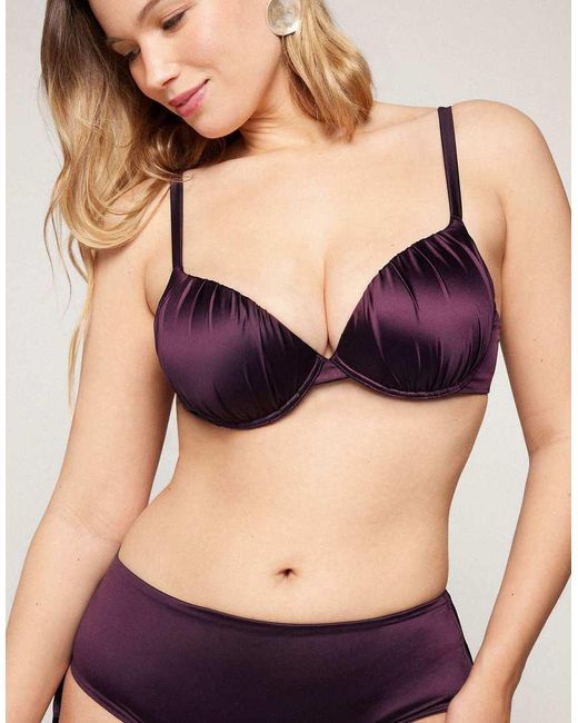 Tezenis Black Shiny Glam Push-Up Bikini Top