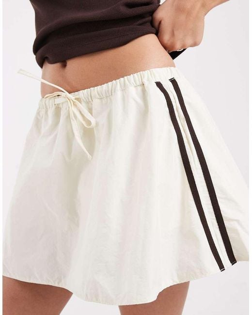 ASOS White Techy Side Stripe Micro Mini Skirt