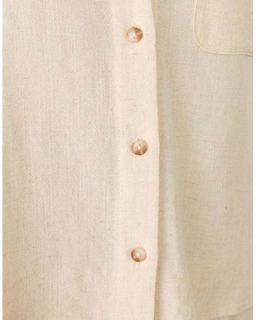 Stradivarius Natural – kurzärmliges hemd