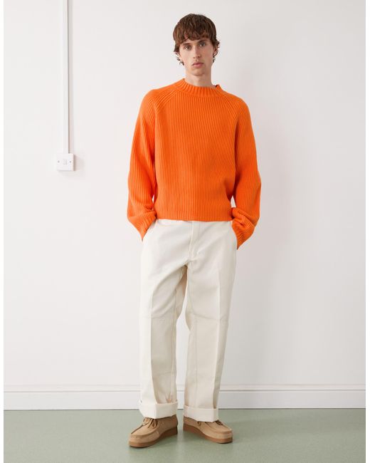 Collusion – kastiger strickpullover in Orange für Herren
