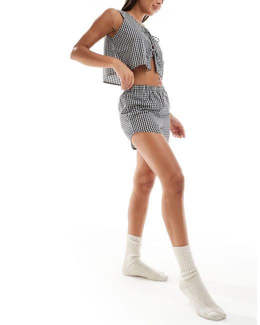Luna Gray – pyjama aus trägertop und shorts mit vichy-karo