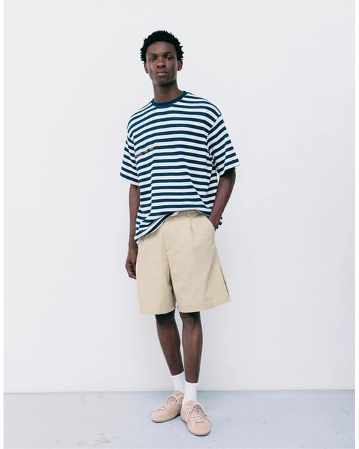 Pull&Bear Gray Darted Bermuda Shorts for men