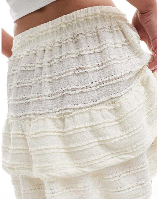 ONLY White Tiered Frill Mini Skirt