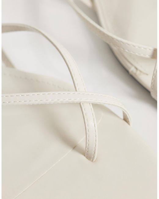 Mango White Strappy Flat Sandals