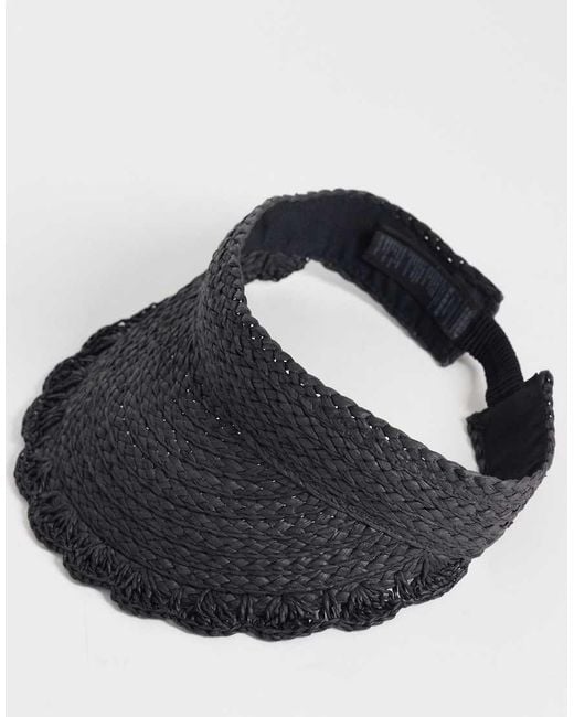 Accessorize Black Scallop Visor Hat