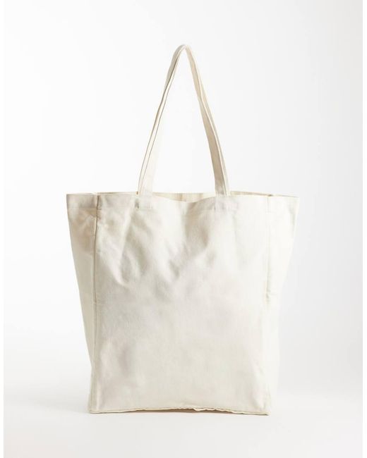 Jack & Jones White Canvas Tote Bag With Borough Market Print for men