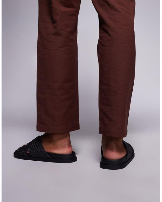 Sandali Intrecciati Neri Con Fascette Incrociate di ASOS in Brown da Uomo