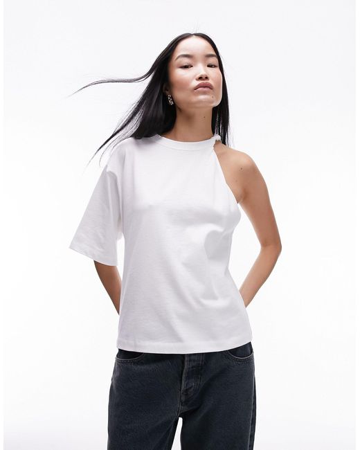 T-shirt oversize basique haut TOPSHOP en coloris White