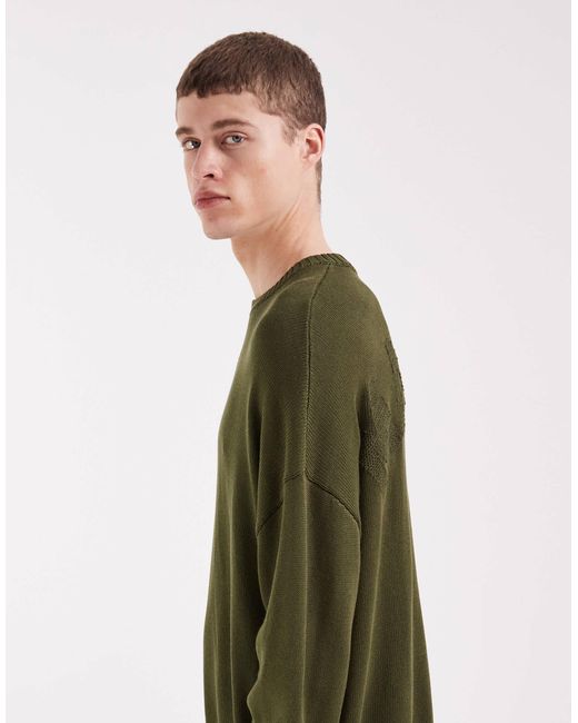 ASOS – oversize-strickpullover in Green für Herren
