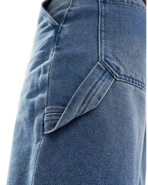 ADPT – locker geschnittene cargo-jeans-shorts in Blue für Herren