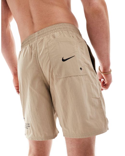 Nike Brown Specs 7 Inch Volley Swim Shorts for men