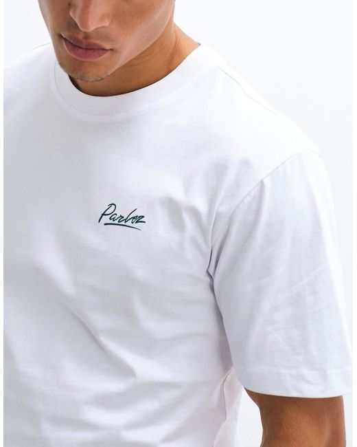Parlez White T-Shirt With Graphic Back Print for men