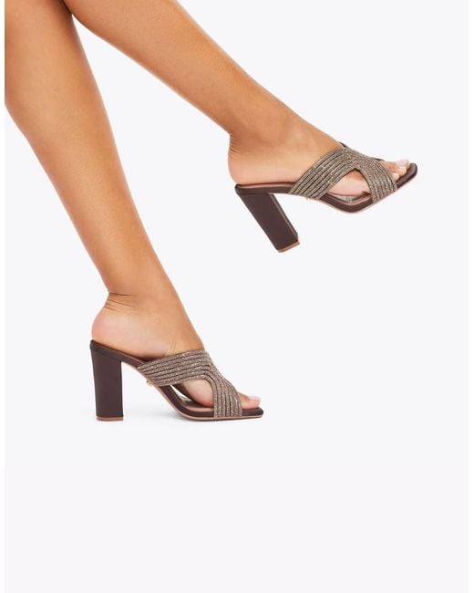 Carvela Kurt Geiger Brown Paparazzi Block Heeled Sandals