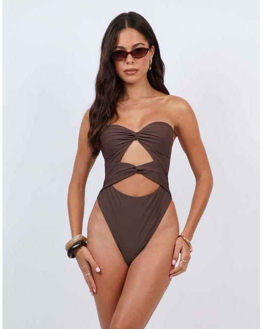 SIMMI Brown Rio Knot Swimsuit