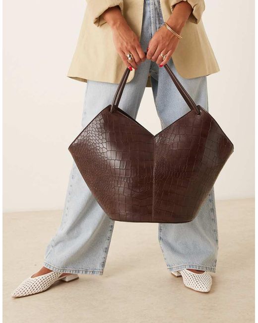 ASOS Tote Tas Met Vaasvorm En Handvat in het Brown