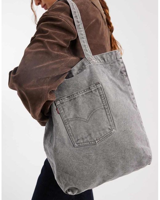 Levi's Gray Back Pocket Denim Tote Bag