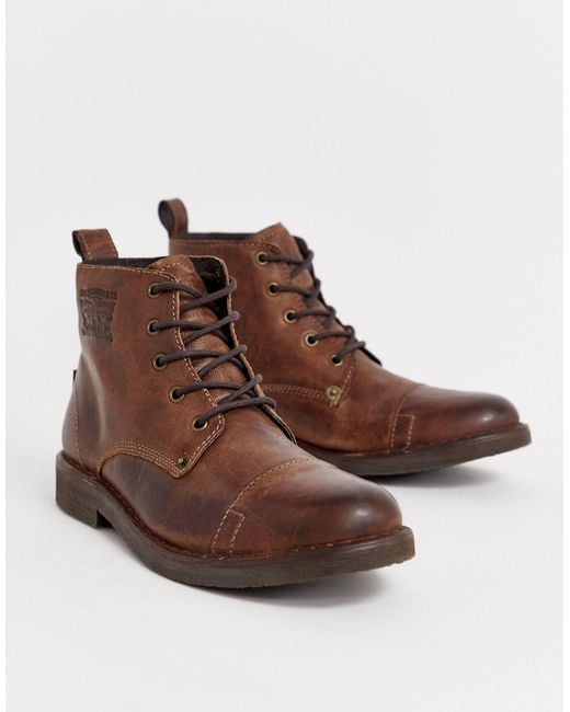 Levi's Brown Levis Track Lace Up Boots for men