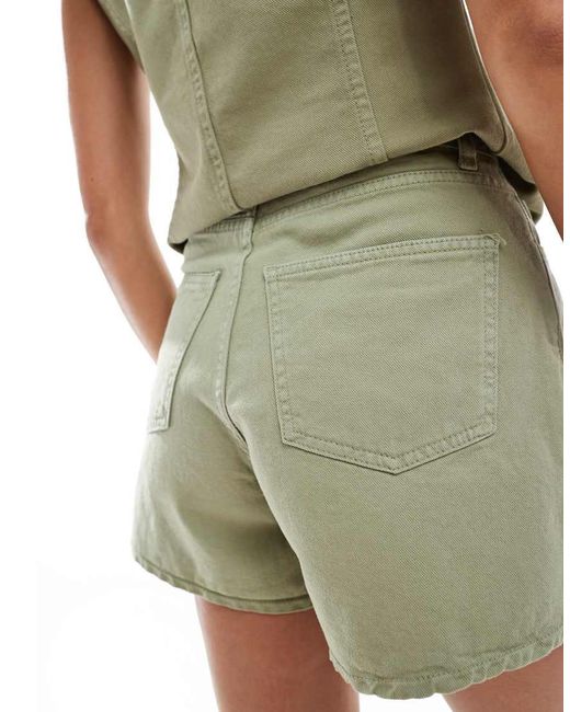 ASOS Green Denim A Line Longer Short