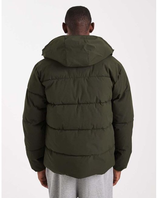 Jack & Jones Green Hooded Puffer Jacket for men
