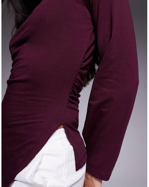 ASOS Purple Cinched Side Asymmetric Tee