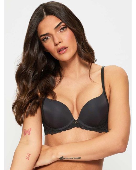 Ann Summers Black Sexy Lace Smooth Plunge Bra
