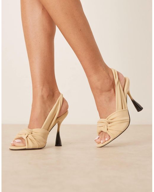 ASOS Natural Nourish Knotted High Heeled Sandals