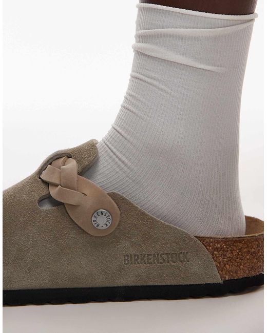 Birkenstock Brown – boston – clogs aus wildleder