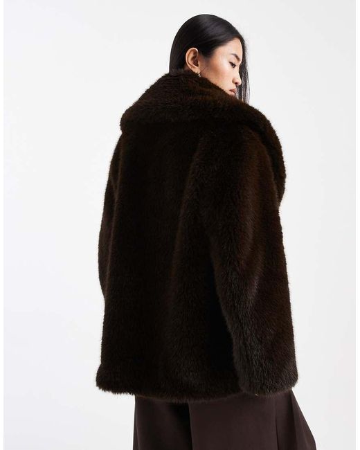 4th & Reckless Black Faux Fur Oversized Collar Jacket