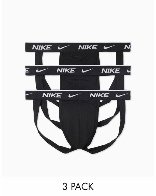 Nike Black 3-pack Cotton Stretch Jockstraps for men