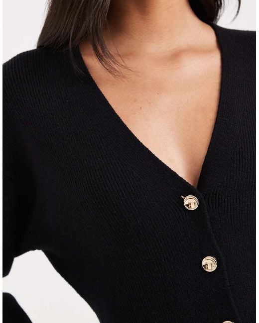 Miss Selfridge Black Knit Waisted Cardigan