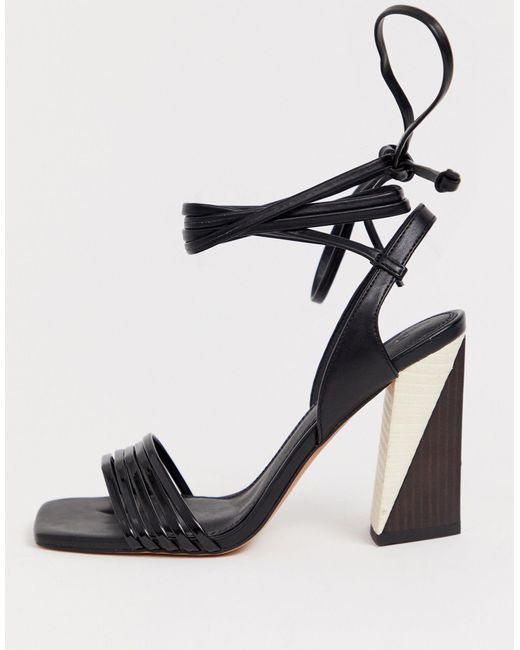 asos black strappy heels