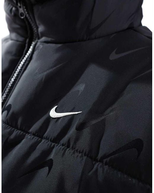 nike black cropped puffer jacket