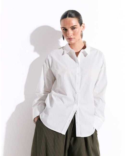 Kaiia White Exclusive Cotton Open Tie Back Shirt