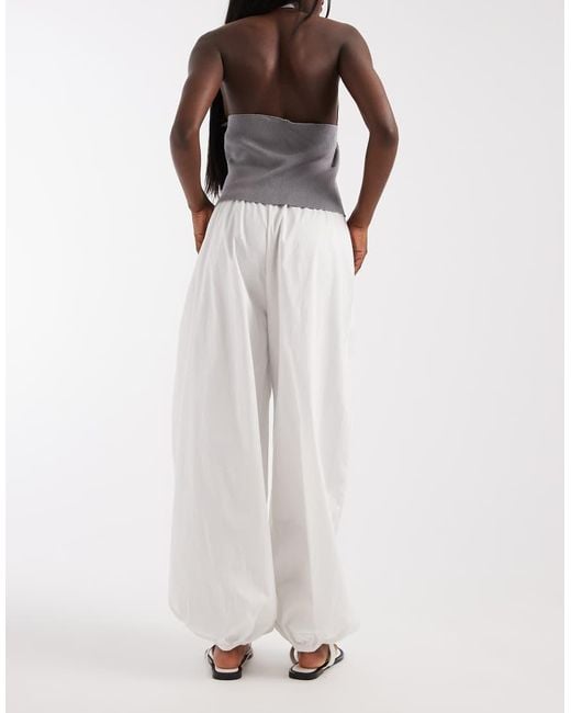 Vero Moda White Poplin Wide Balloon Pants