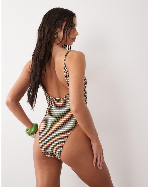 ASOS Brown Dori Scoop Swimsuit