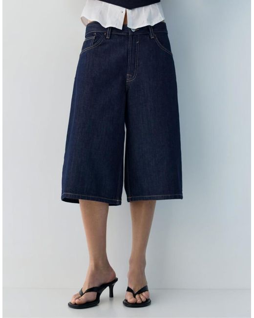 Pull&Bear Blue Low-Rise Jorts