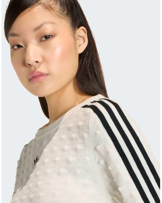 Adidas Originals Natural Slim Solid Spike Knit Sweatshirt
