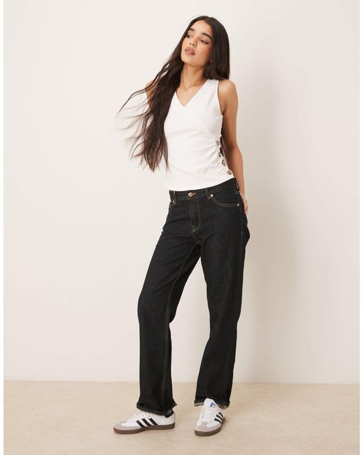 ASOS White Wrap Cupro Tank Top With Buttons