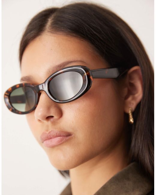 ASOS Brown Oval Sunglasses