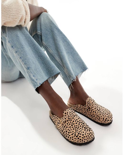 Glamorous Blue – mules mit leopardenmuster