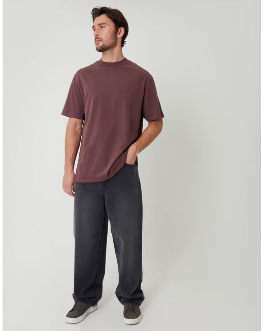 Threadbare Ruimvallend T-Shirt Met Ronde Hals in het Purple voor heren