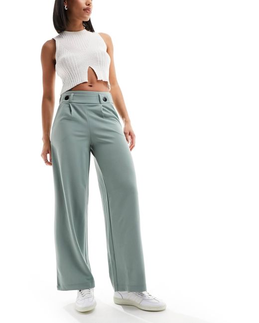 Jdy Blue High Waisted Wide Fit Tailored Trousers