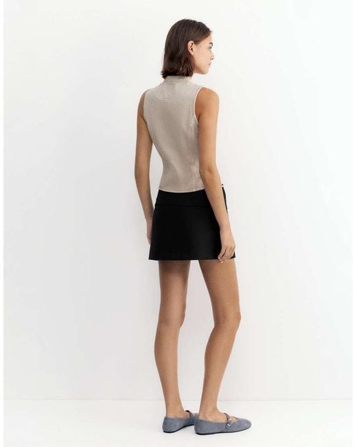 Minigonna Pantalone Nera di Pull&Bear in Black